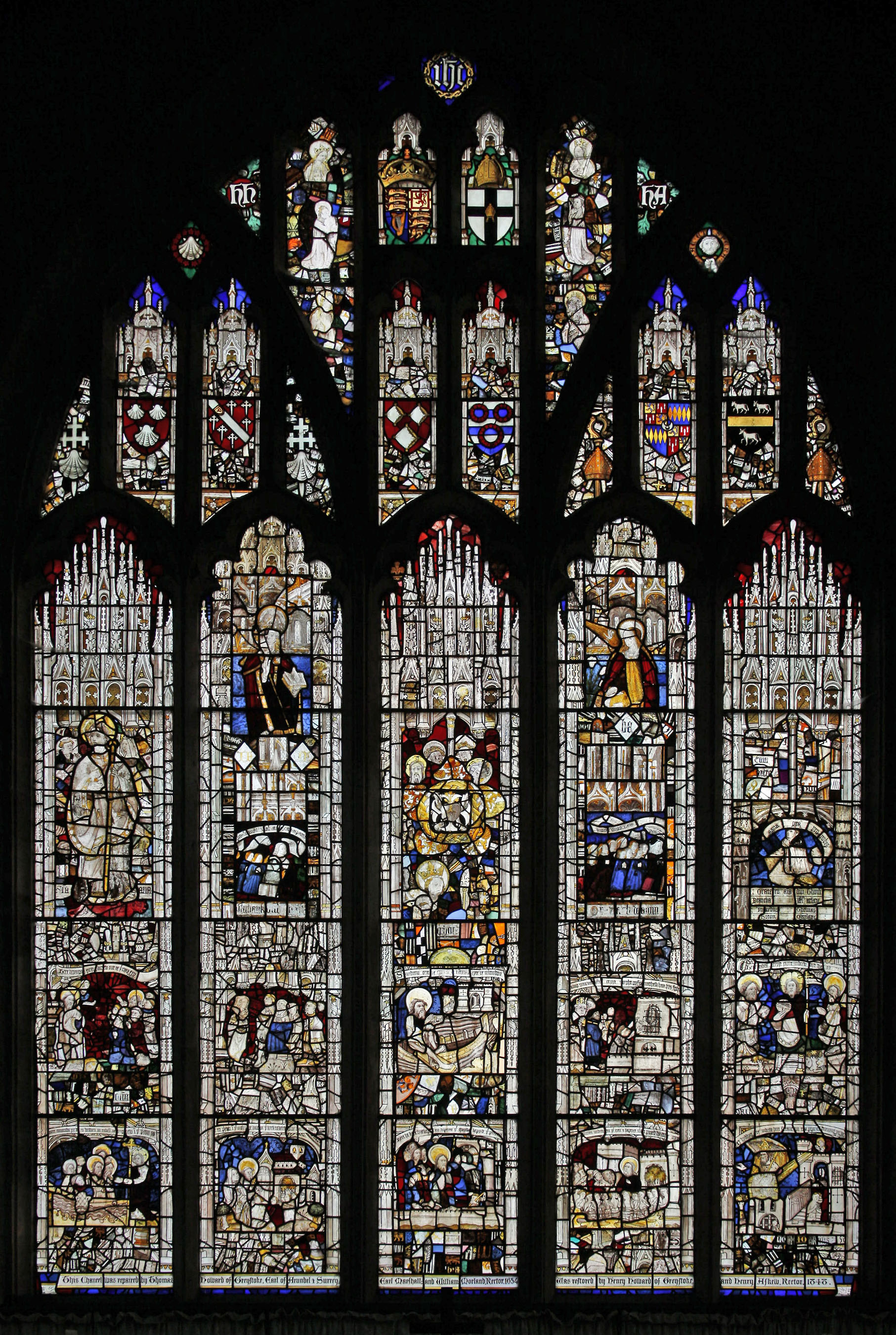 The East window of St Andrew's Church, Greystoke, Cumbria
