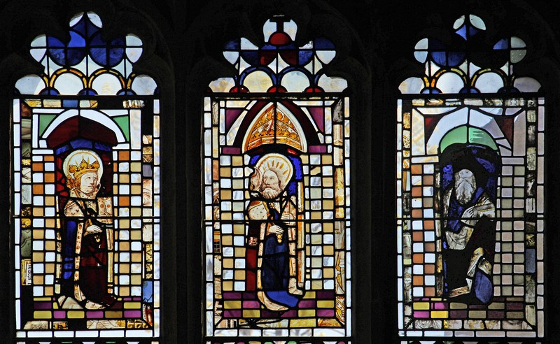 15th century stained glass window in the south chancel east of St Martin's Church, Stamford, Lincolnshire.
