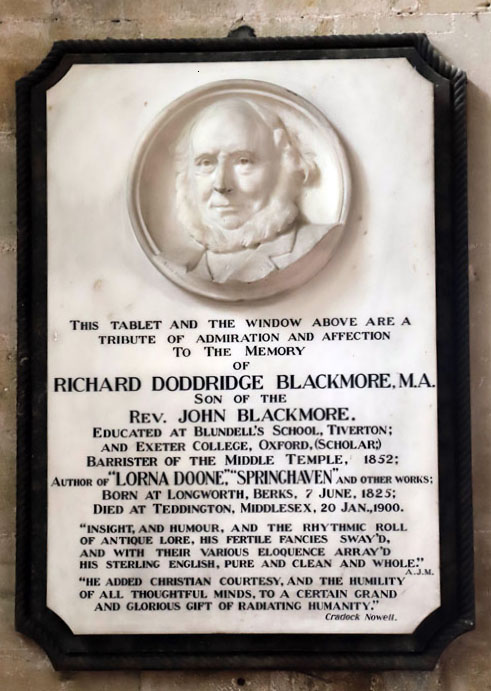 R. D. Blackmore memorial Tablet