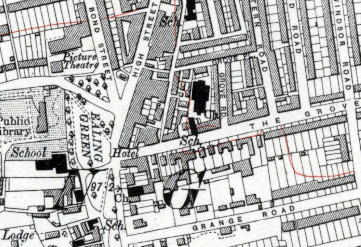 Map showinf the location of St Saviour's Church, Ealing, London